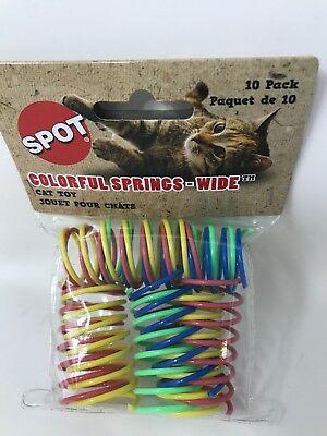 Ethical Pet (4 Pack) Wide Durable Heavy Gauge Plastic Colorful Springs Cat Toy, 10 Count Per Pack