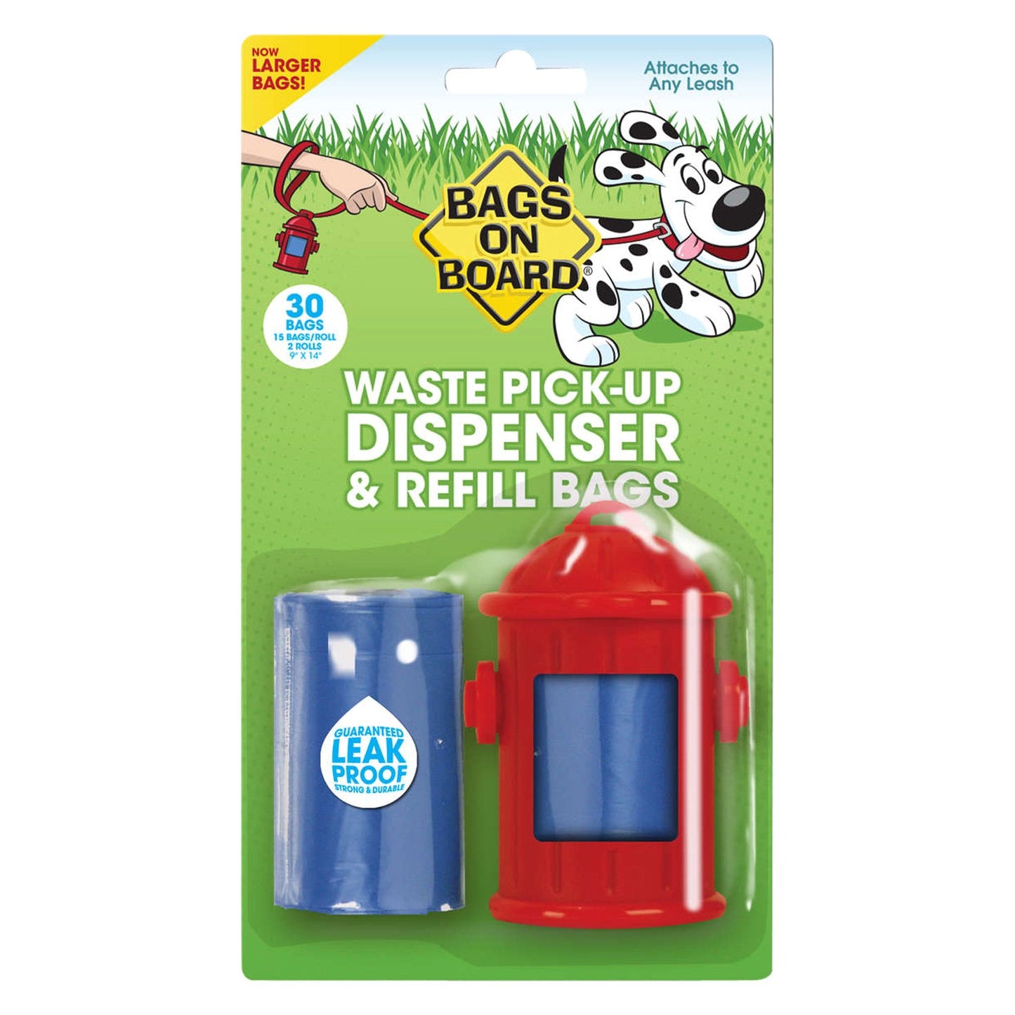 Bags on Board Fire Hydrant Style Dog Waste Bag Dispenser with 30 Refill Bags