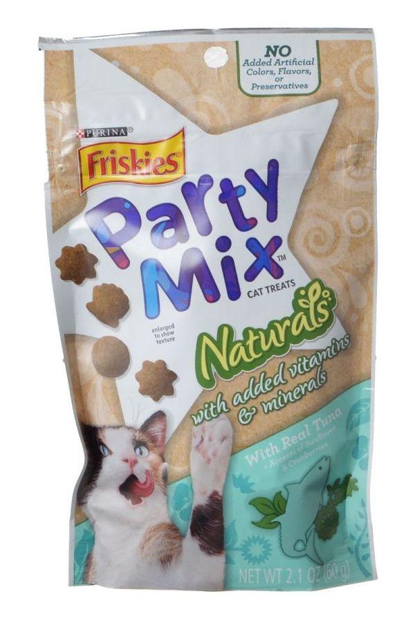 3 Bags of Friskies Party Mix Naturals with Real Tuna Cat Treats, 2.1-oz ea