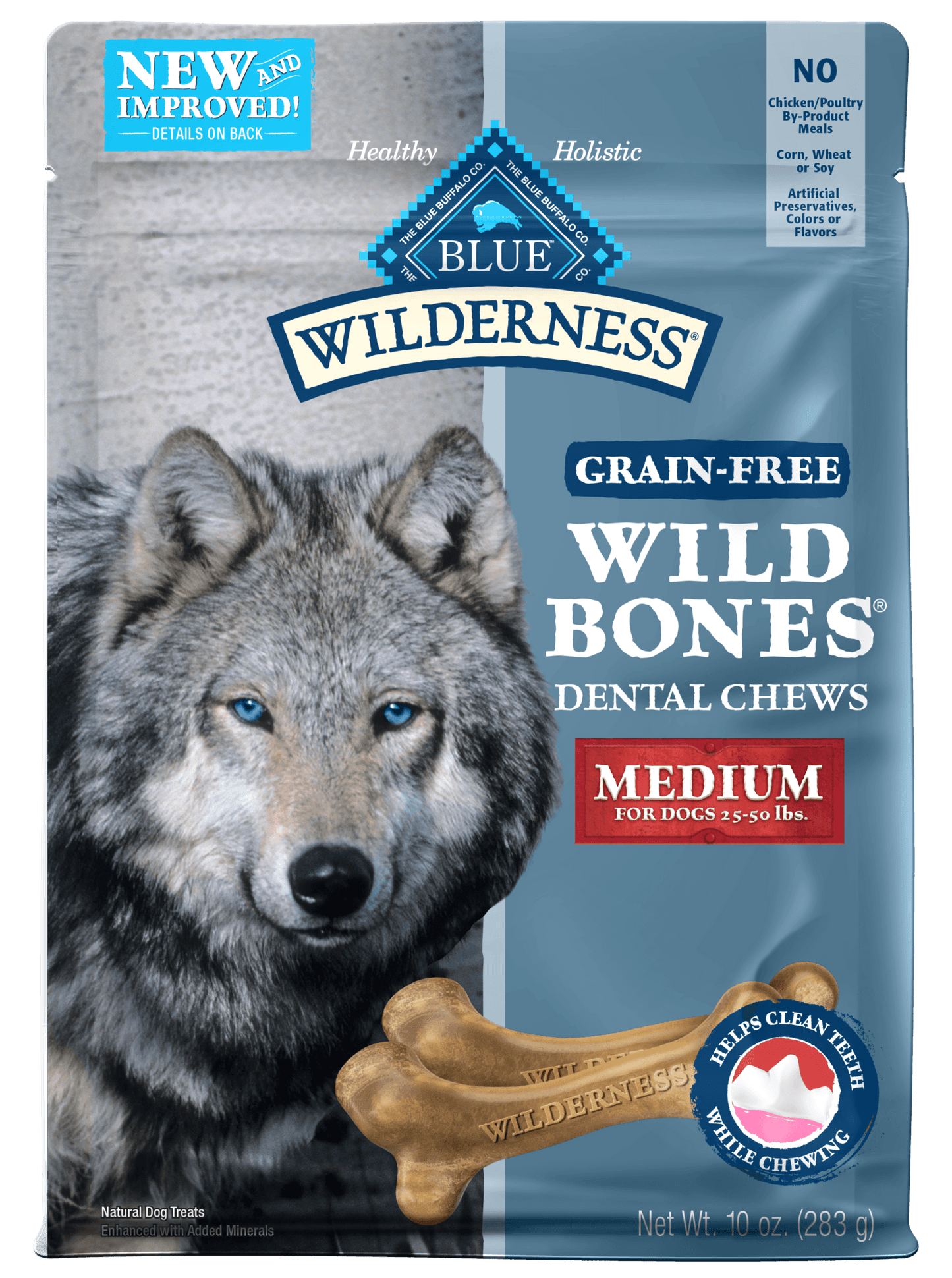 Blue Buffalo Wilderness Wild Bones Grain Free Dental Chews Dog Treats