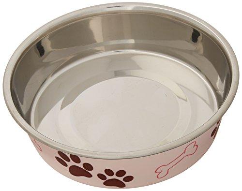 Loving Pets Standard Stainless Dish Dog Bowl, 3-Quart - Single, Paparazzi Pink