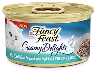 Fancy Feast Purina Creamy Delights Tuna Feast with a Touch of Real Milk in A Creamy Sauce (12-3 OZ) Each