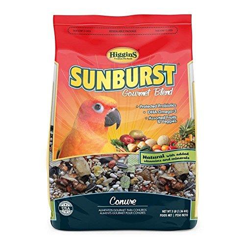 Higgins Sunburst Conure Bird Food, Gourmet Blend with fruits & Veggies, 3 lb. Bag Fast Delivery, by Just Jak\'s Pet Market