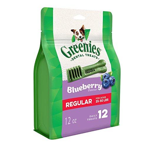 Greenies Bursting Blueberry Dog Dental Treat | Regular Size 12 Count - Pack of 2