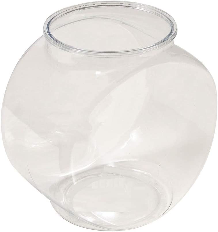 Koller Products 1/2-Gallon Fish Bowl Drum, 6.3" L x 4.2" W x 6.3" H, Clear