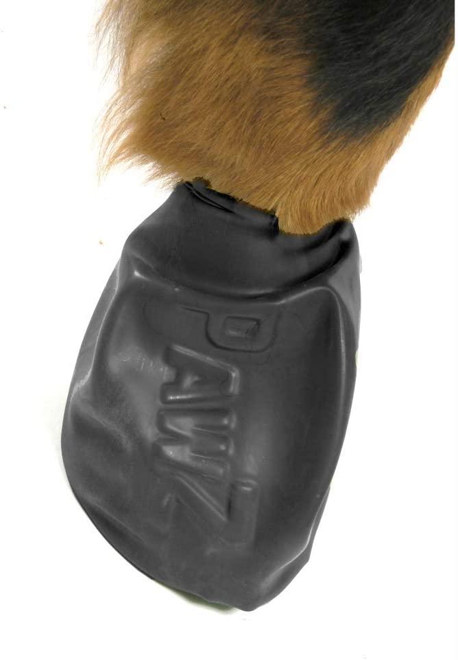 PawZ Dog Boots | Rubber Dog Booties | Waterproof Snow Boots for Dogs | Paw Protection for Dogs | 12 Dog Shoes per Pack (Black)