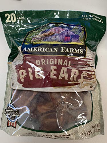 AMERICAN FARM\'S Original Pig Ears for Dogs 20 Count