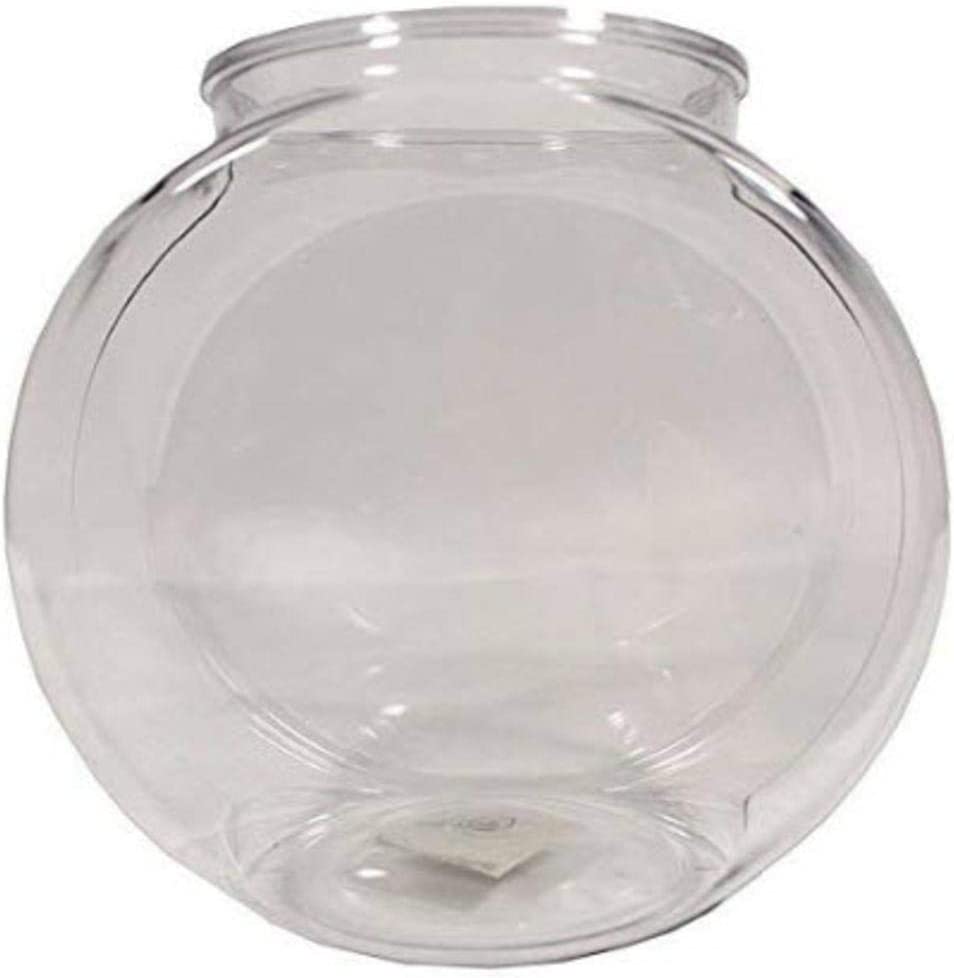Koller Products 1/2-Gallon Fish Bowl Drum, 6.3" L x 4.2" W x 6.3" H, Clear