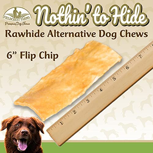 Nothin to Hide Flip Chips Dog Chews - Natural Rawhide Alternative Treats for Dogs, Chicken, Beef or Peanut Butter Flavor Snack for All Breed Dogs - 3 Pack by Fieldcrest Farms