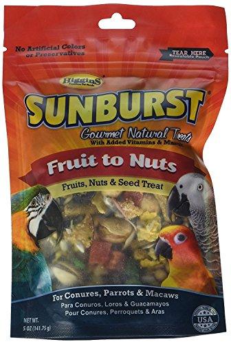 Higgins Sunburst Fruits to Nuts Gourmet Bird Treats, 5 oz. Great for Conures, Parrots & Macaws. Fast Delivery