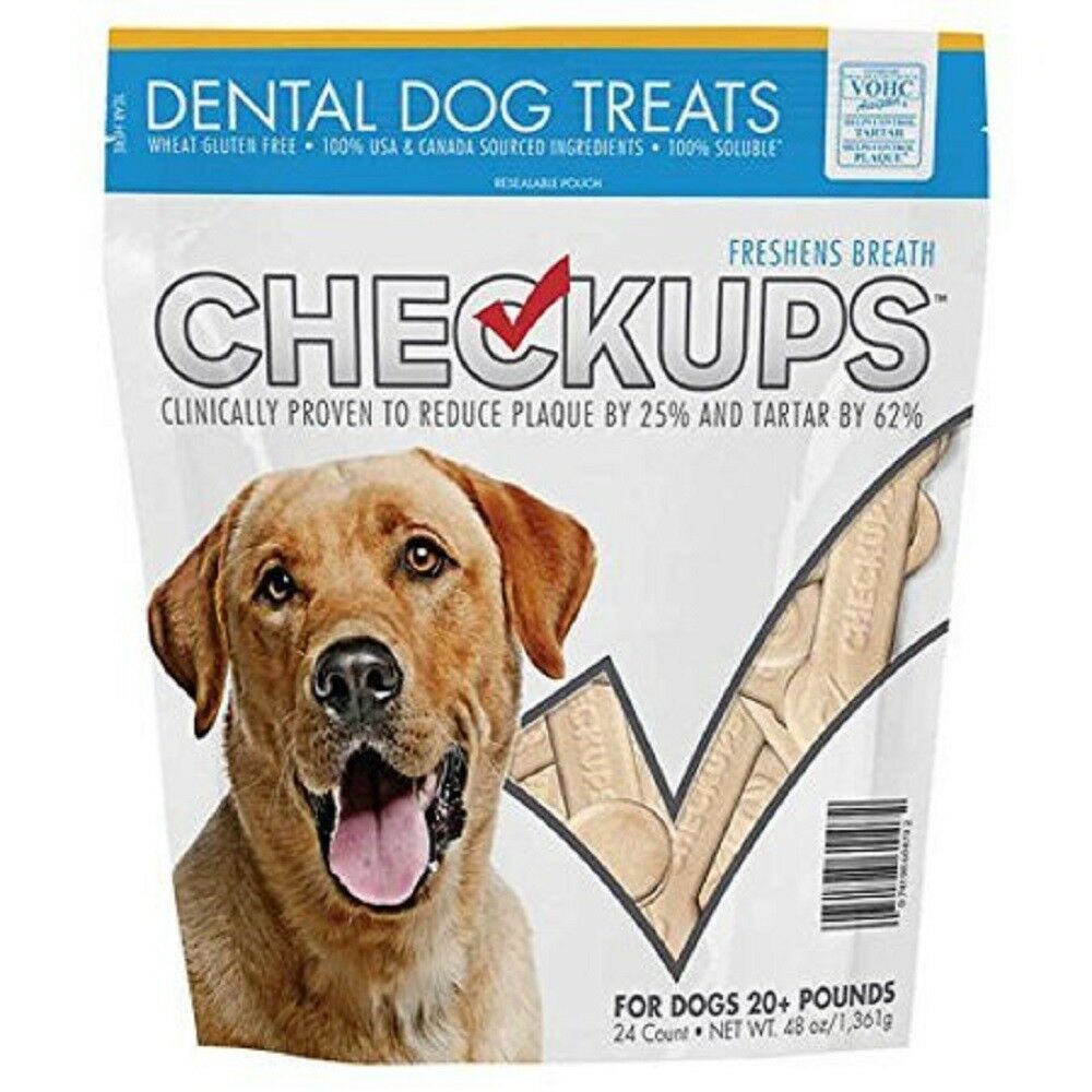 Checkups- Dental Dog Treats, 24ct 48 oz. for Dogs (Pack of 2) j5
