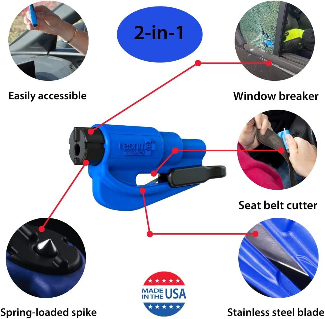 RESQME The Original Keychain Car Escape Tool, Made in USA (Black), Single Pack (01.100.01)