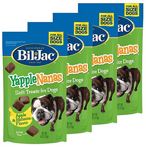 Bil Jac Yapple Nanas Soft Dog Treats - Apple and Banana Flavor - 4 oz Packs - 4 Pack