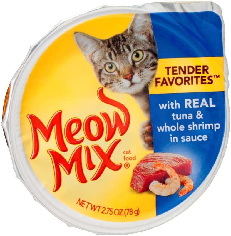 Meow Mix Market Select with Real Tuna & Whole Shrimp in Sauce Cat Food 2.75 oz (Pack of 24)