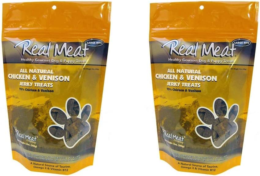 The Real Meat Company Chicken & Venison Jerky Dog Treats (2 Pack)
