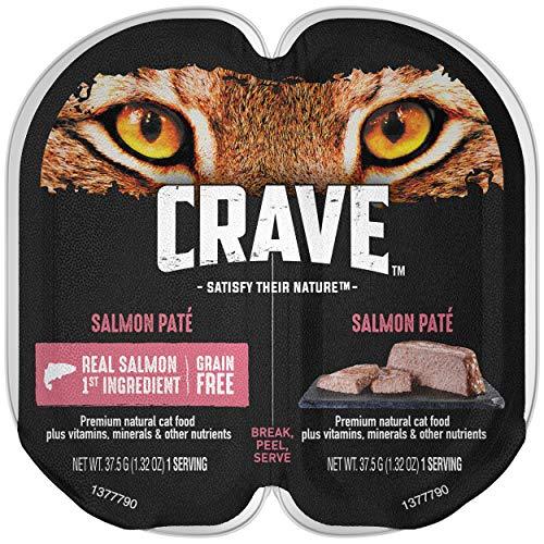 Crave Grain Free High Protein Wet Cat Food Trays, 24 Pack - Salmon, 2.6 oz. (Pack of 24)
