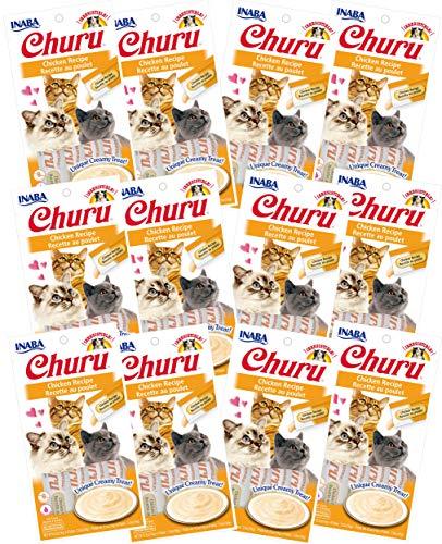 INABA Churu Chicken Recipe Lickable Creamy Purée Cat Treats 48 Tubes