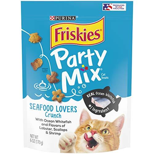 Friskies Party Mix Seafood Lovers Crunch Adult Cat - (6) 6 oz. Pouches
