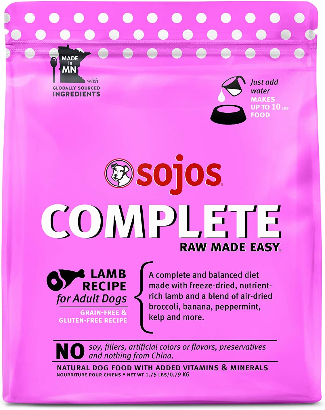 Sojos Complete Turkey Recipe Adult Grain-Free Freeze-Dried Raw Dog Food, 7 Pound Bag