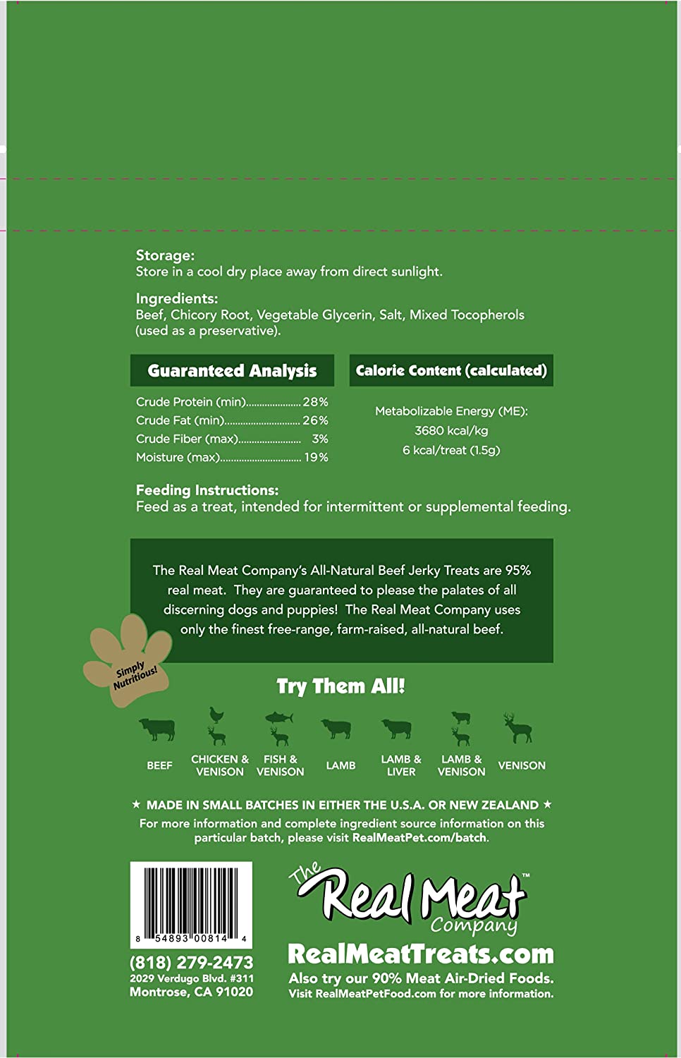 Real Meat AIr-Dried Jerky Treats, Free-Range, All-Natural