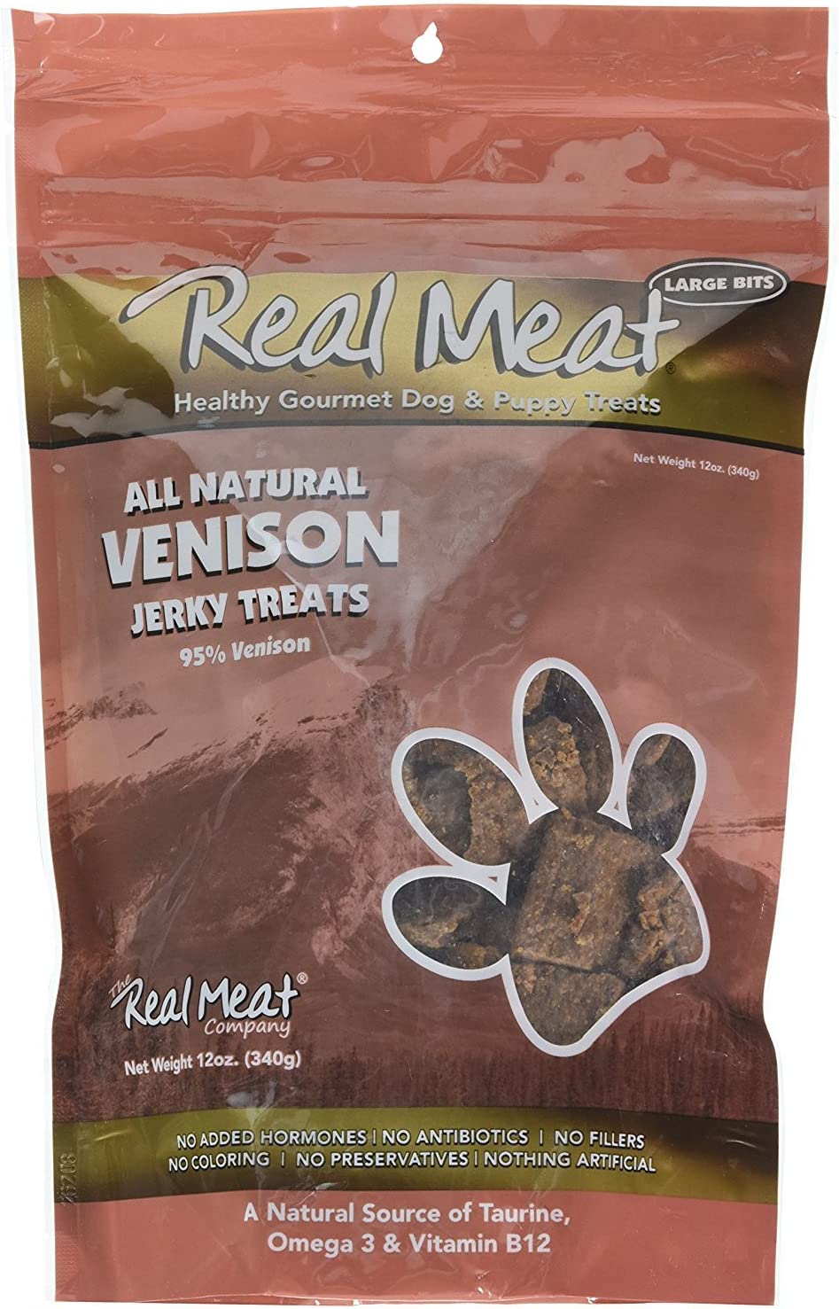 Real Meat Venison Jerky Dog Treats 12oz Pack of 4 (48oz total)