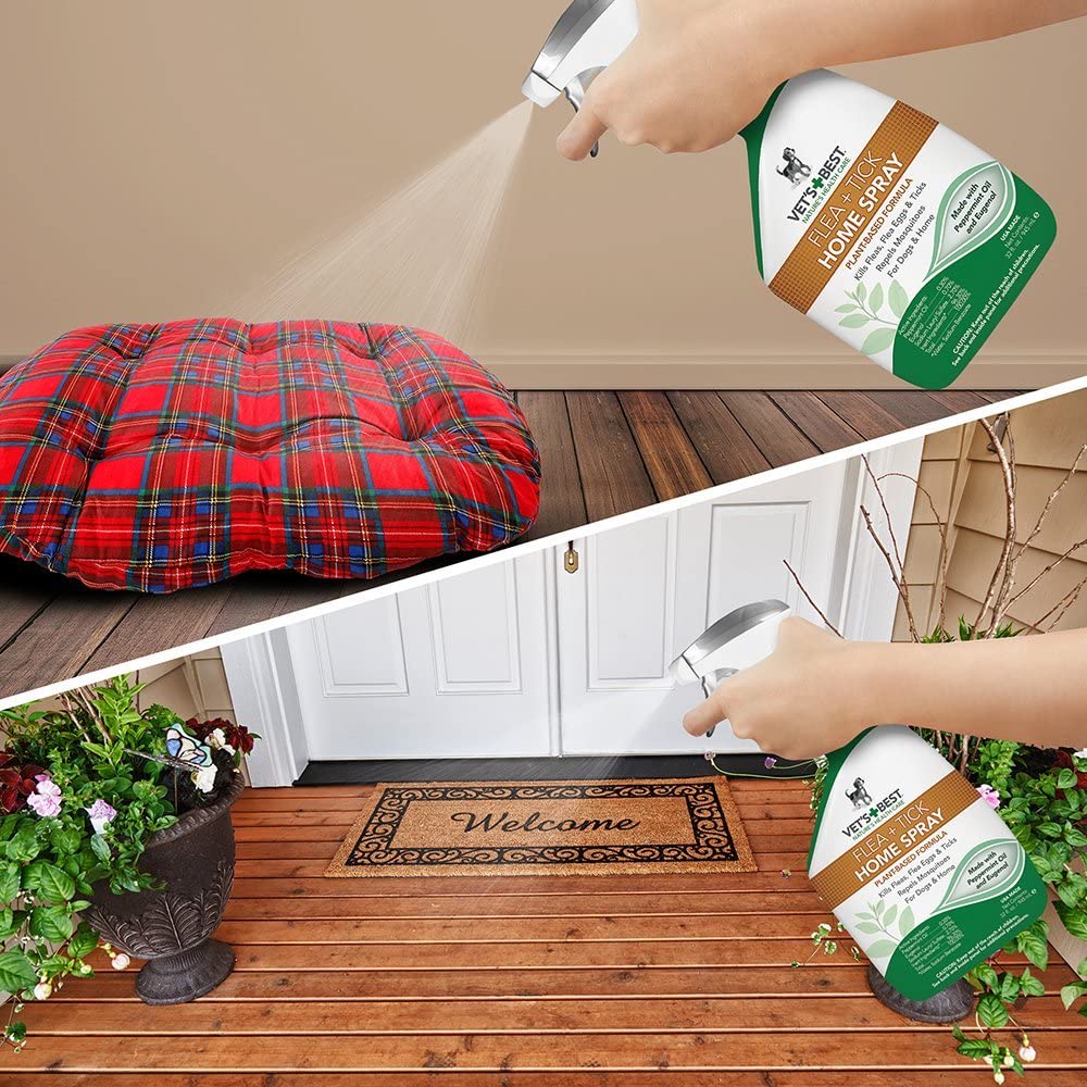 Vet's Best Natural Flea + Tick Home Spray, 32 oz Pack of 2