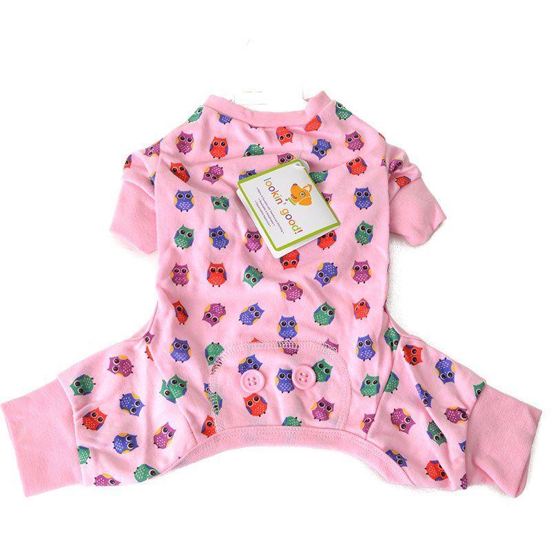 Lookin Good Owl Print Dog Pajamas - Pink