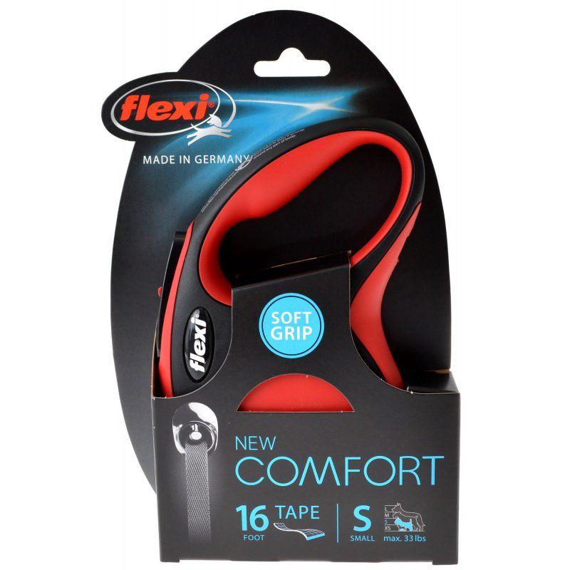 Flexi New Comfort Retractable Tape Leash - Red