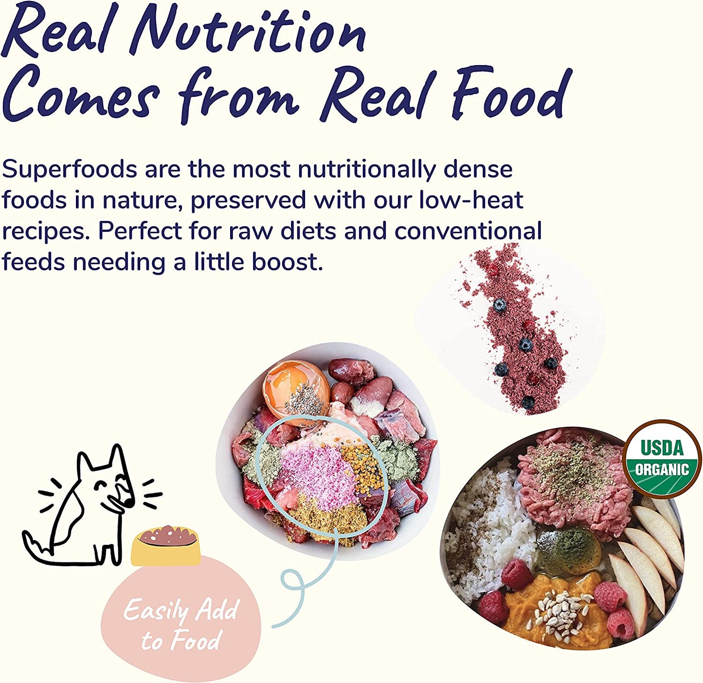 kin+kind Dog Supplement Powder - Cranberry Supplement for Dogs and Cats for Healthy Immunity - Cat & Dog Bladder Support - Natural Formula with Organic Cranberry, Blueberry and Coconut - Made in USA