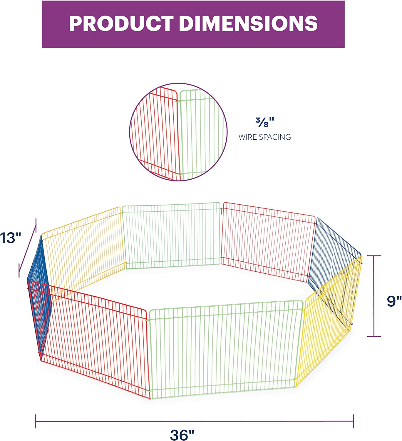 Prevue Pet Products Multi-Color Small Pet Playpen 40090,13x35.87x8.67 inch