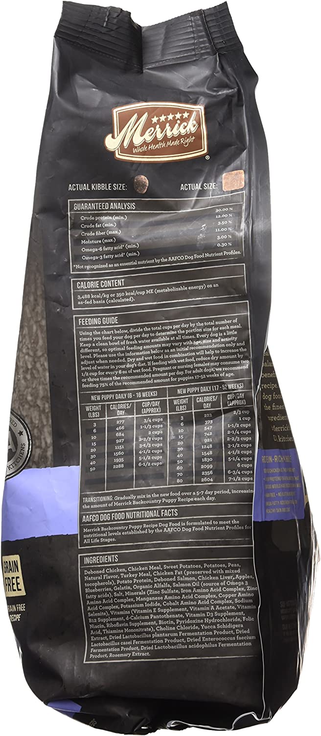 Merrick Backcountry Grain Free Raw Infused Puppy Dry Food, 4 Lbs.