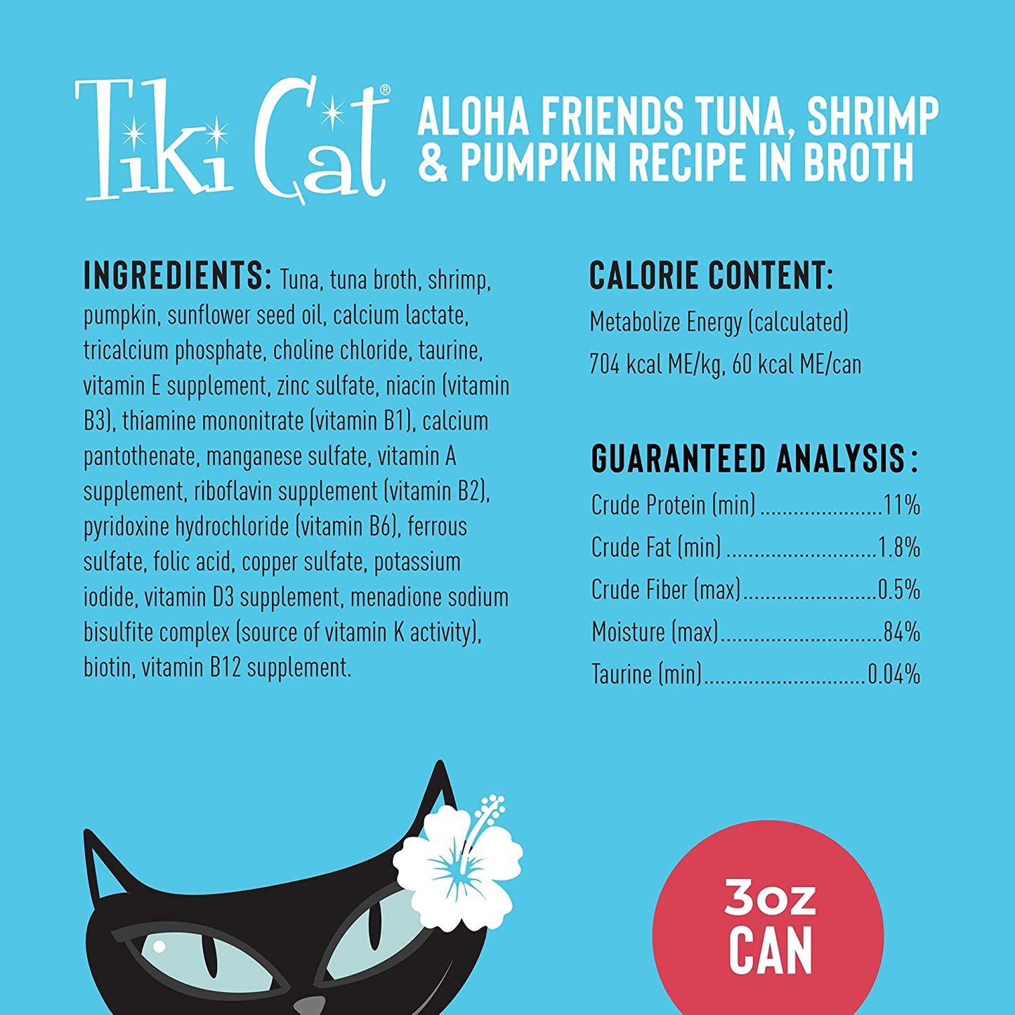 Tiki Cat Aloha Friends Grain Free Wet Cat Food for All Life Stages - Seafood with Pumpkin Recipes 3 oz. Cans (Pack of 12)