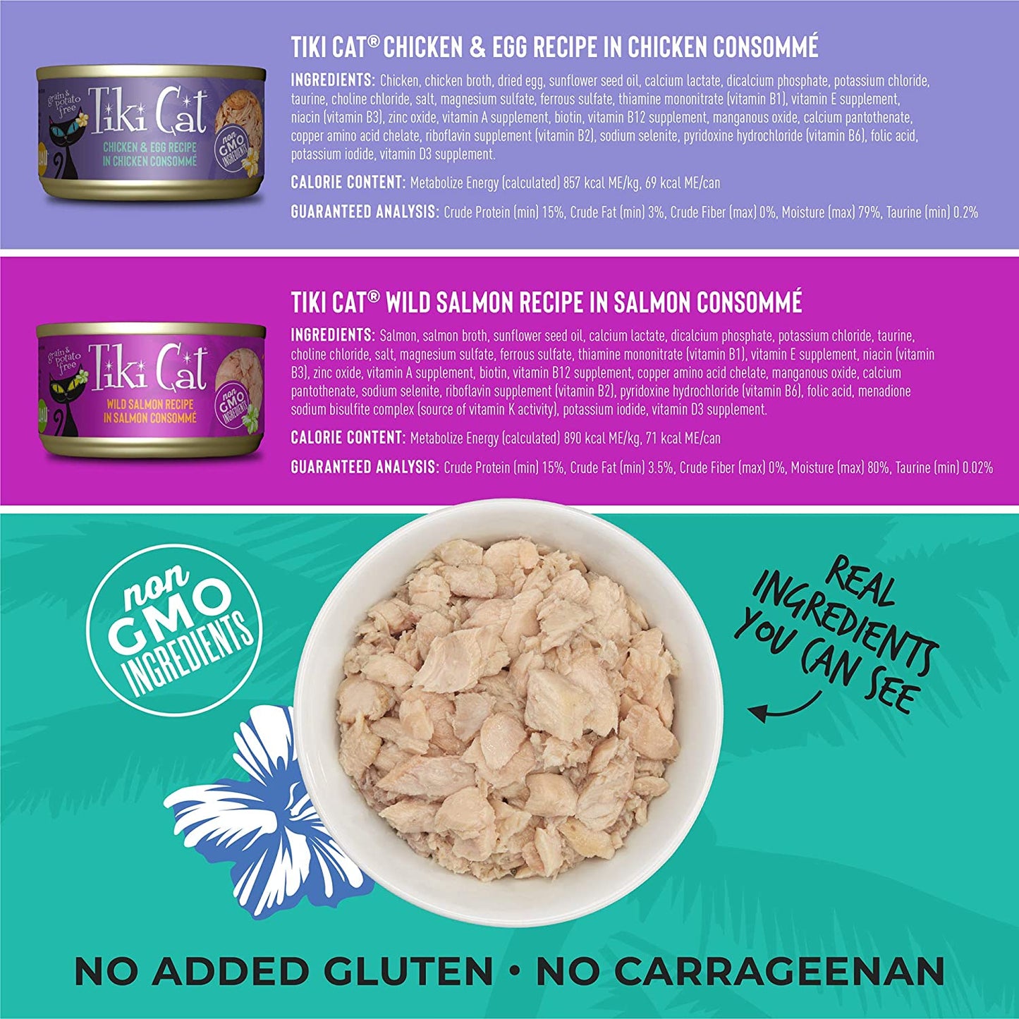 Tiki Cat Luau Wet Food with Poultry or Fish in Consomme for Adult Cats & Kittens, Grain and Potato Free