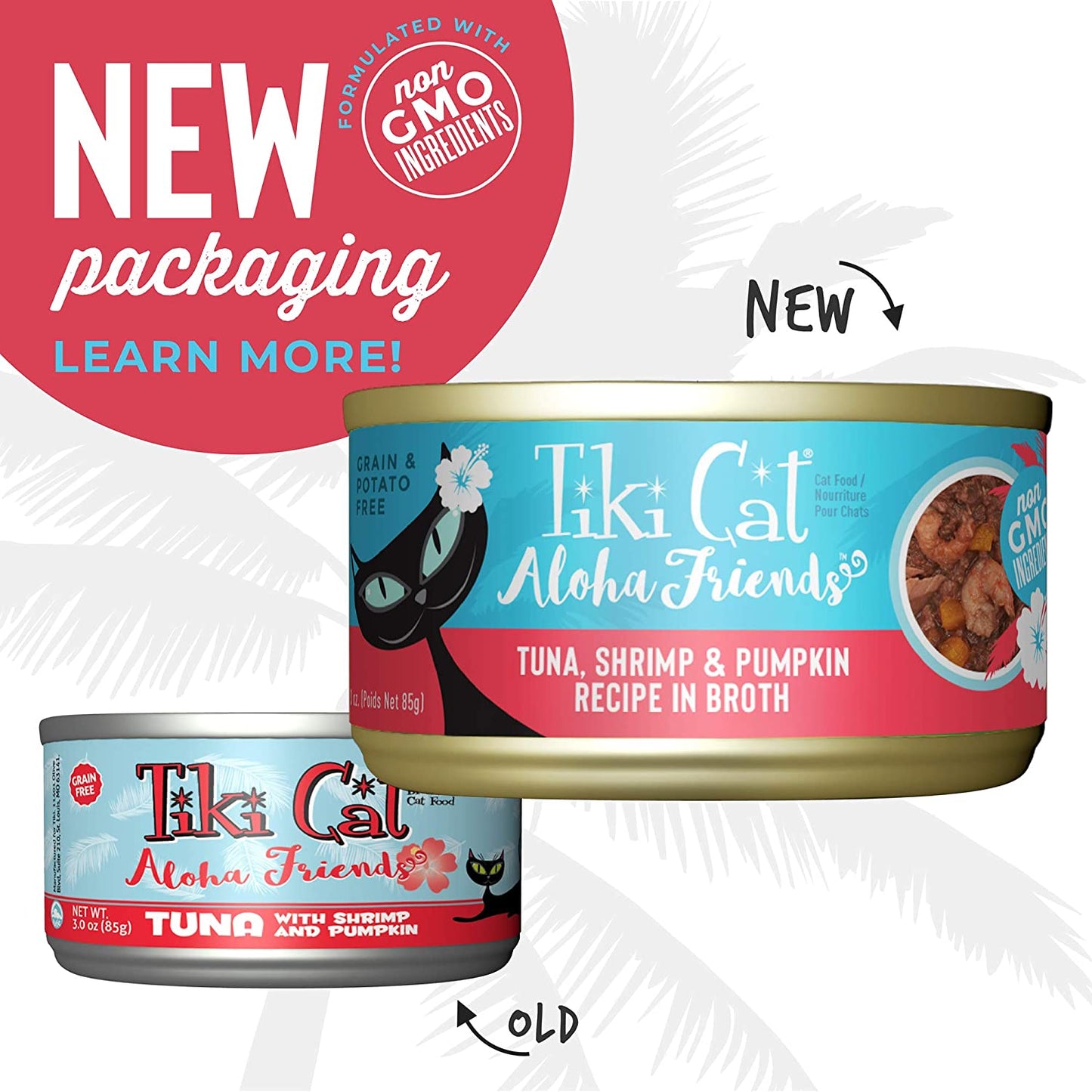 Tiki Cat Aloha Friends Grain Free Wet Cat Food for All Life Stages - Seafood with Pumpkin Recipes 3 oz. Cans (Pack of 12)
