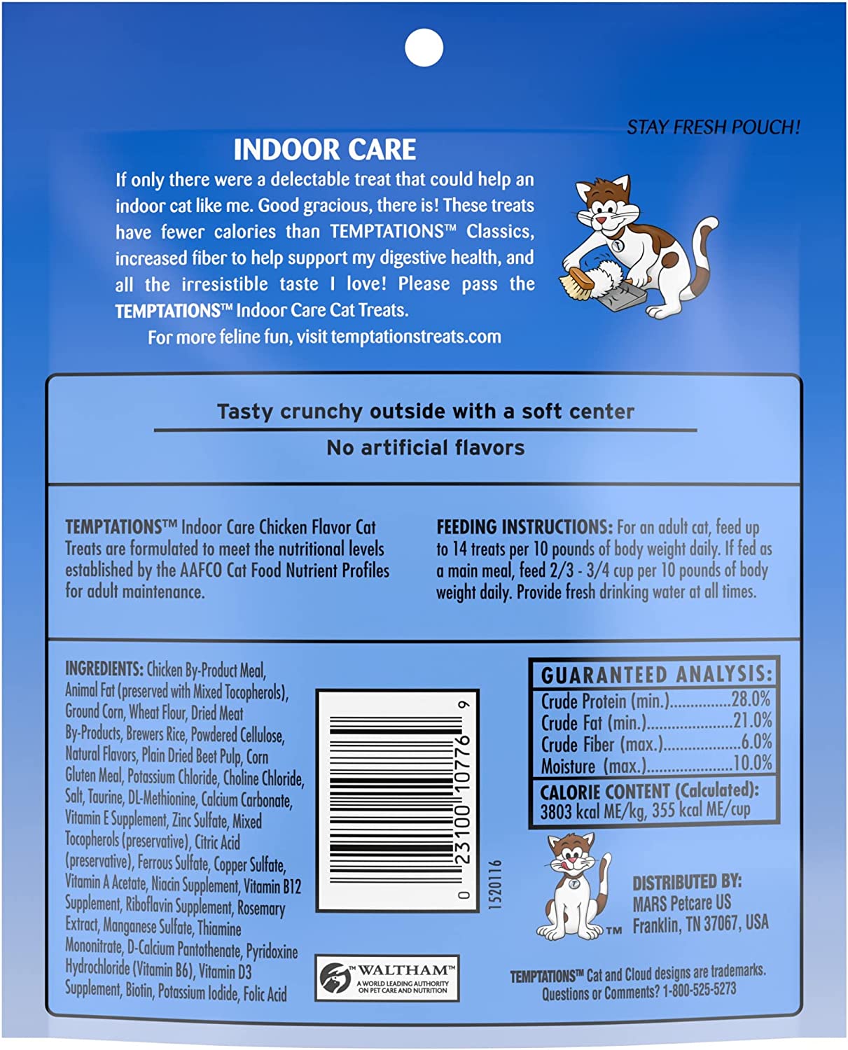 Temptations Hairball Control Chicken Flavor Cat Treats, 4.9 oz.