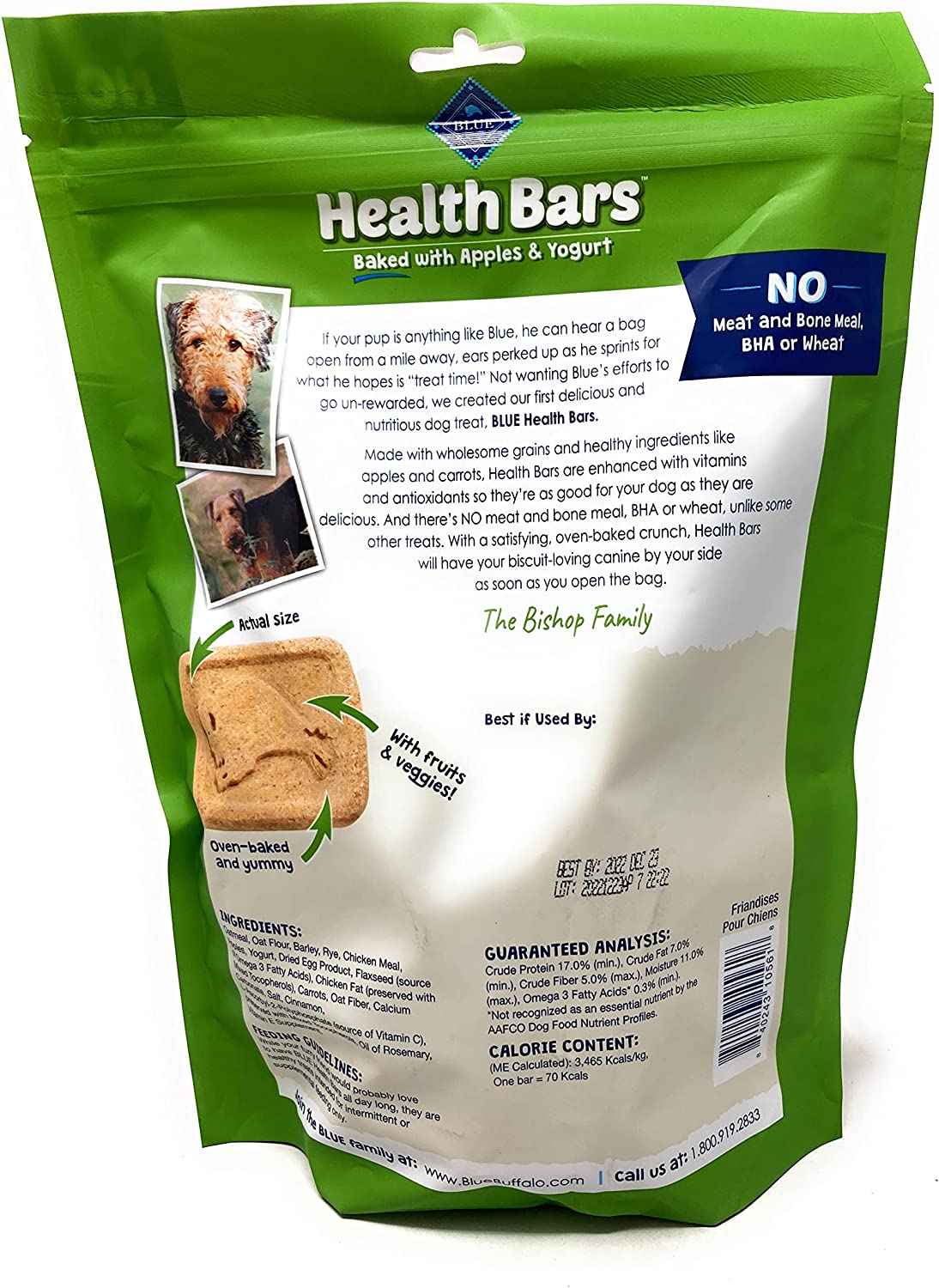 Blue Buffalo Health Bars with Apple and Yogurt Treats For Dogs