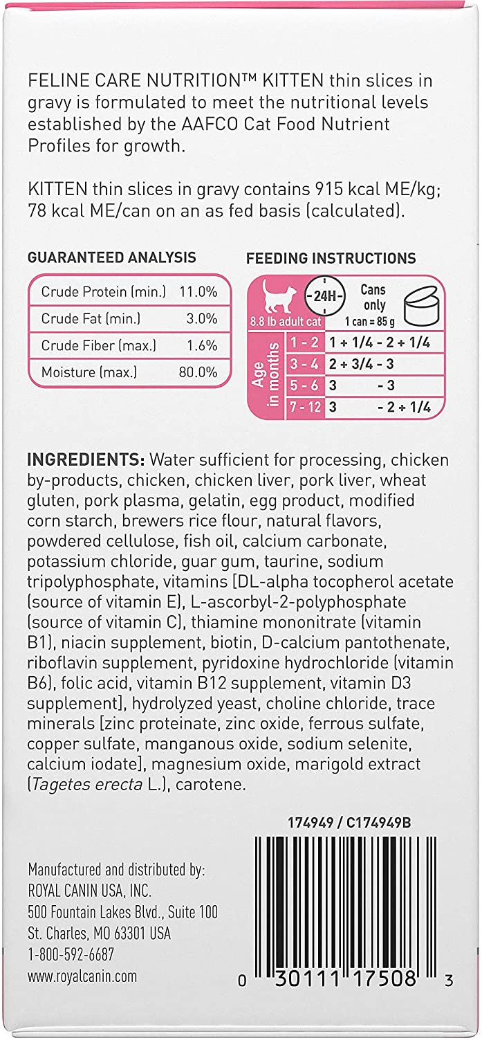 Royal Canin Feline Health Nutrition Thin Slices in Gravy Variety Pack Wet Kitten Food