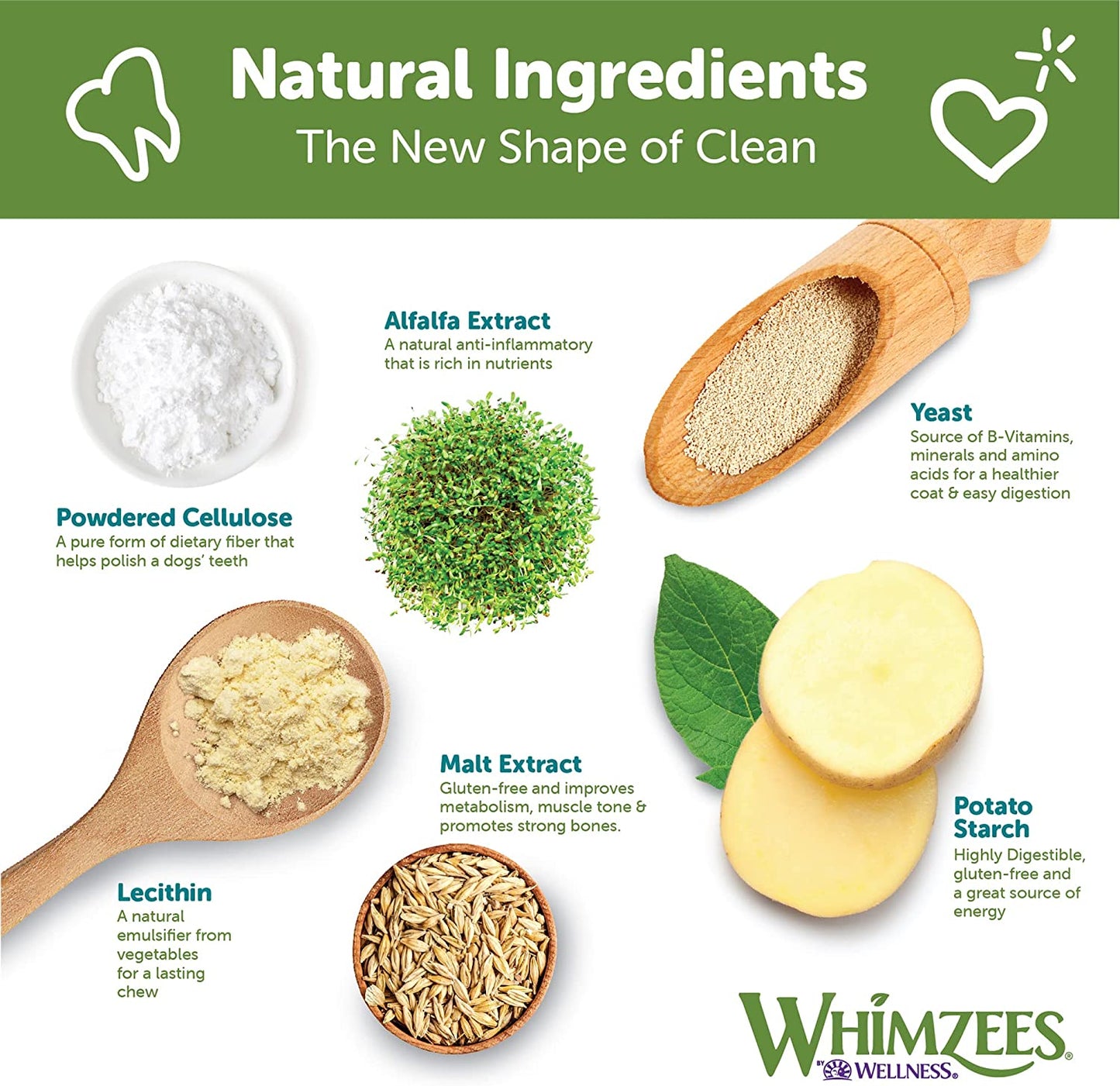 Whimzees Natural Grain-Free Dog Dental Chews, Daily Oral Care Treats, Long Lasting, Freshens Breath, Reduces Tartar & Plaque, for Large Dogs (40-60 lbs)