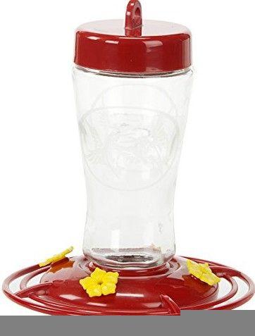 Homestead Etched Hardened Glass Hummingbird Feeder