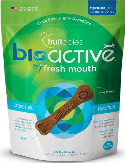 Fruitables BioActive Fresh Mouth Dental Dog Chew Treats