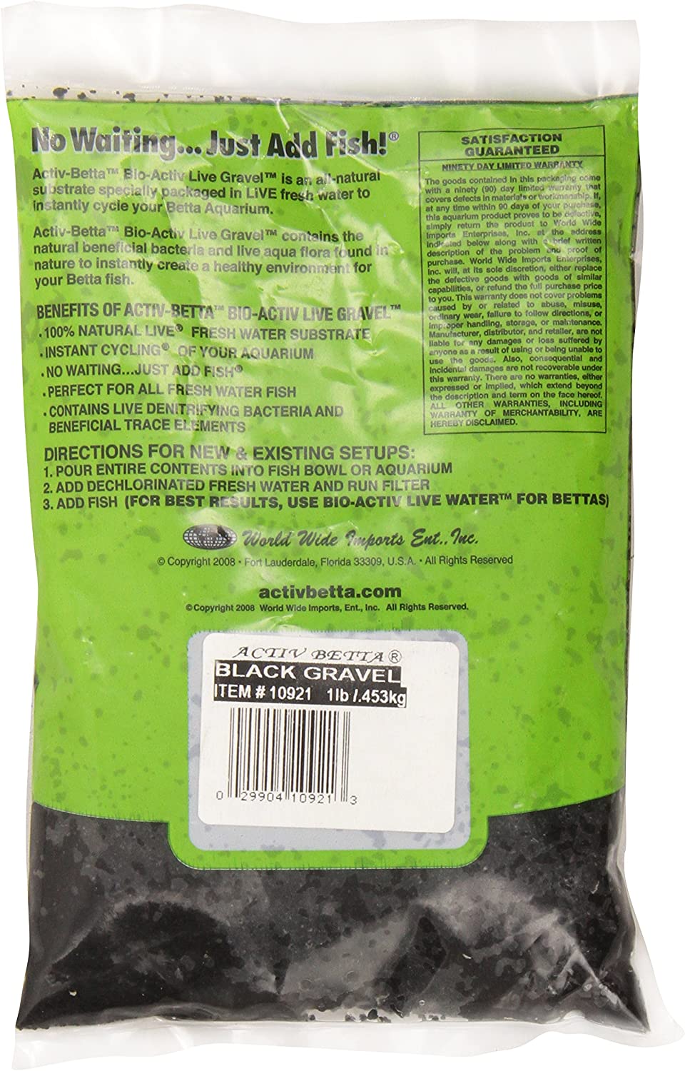 Activ Betta Aquarium Sand, 1-Pound, Black Gravel