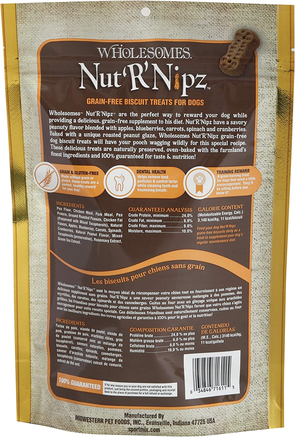 Wholesomes Nut'R'Nipz Dry Dog Biscuits, 2 lbs. (1710406E)