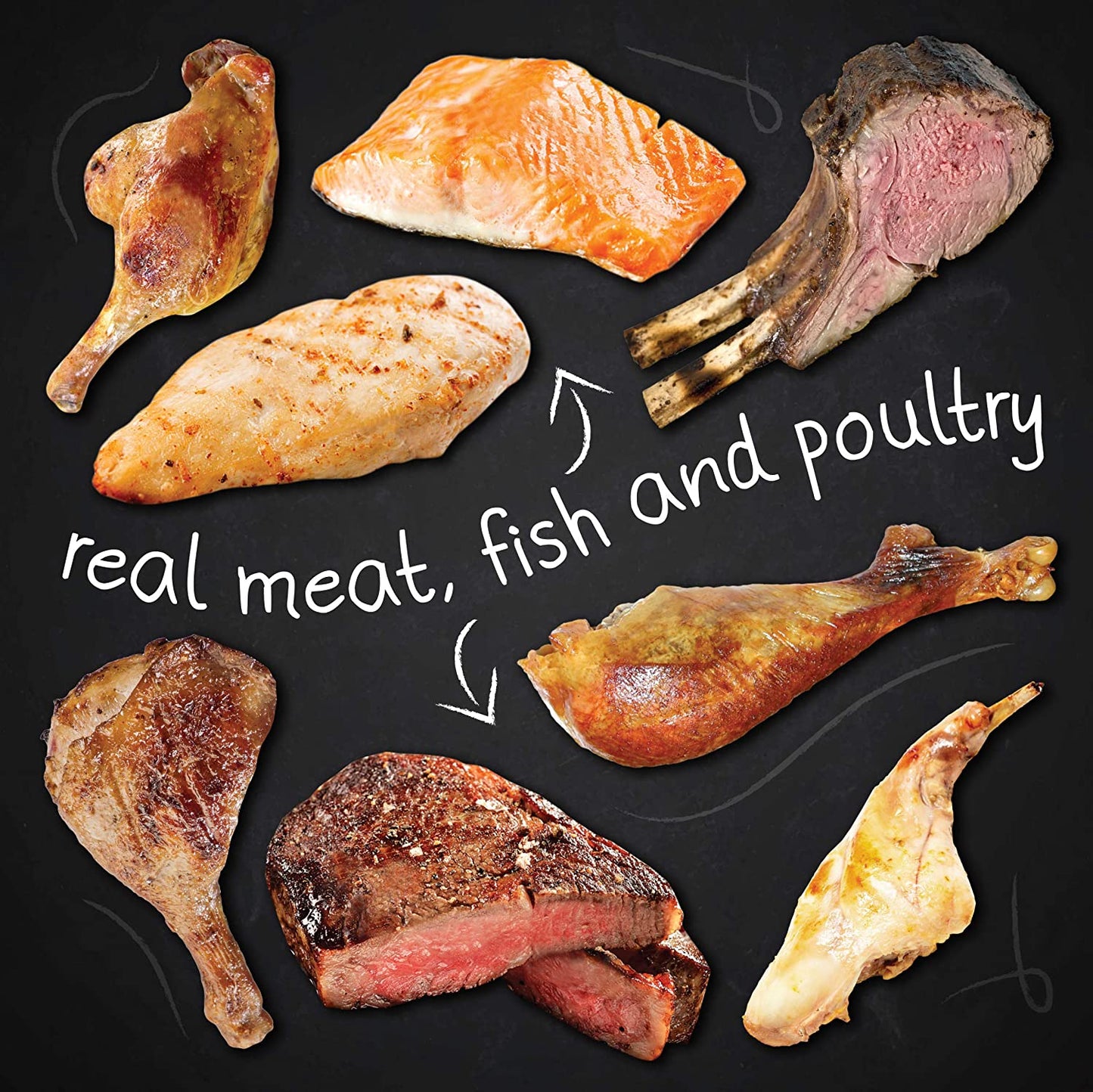 Hound & Gatos Natural Wet Cat Food, 98% Meat, Fish or Poultry Recipes, For All Life Stages, Made in the USA