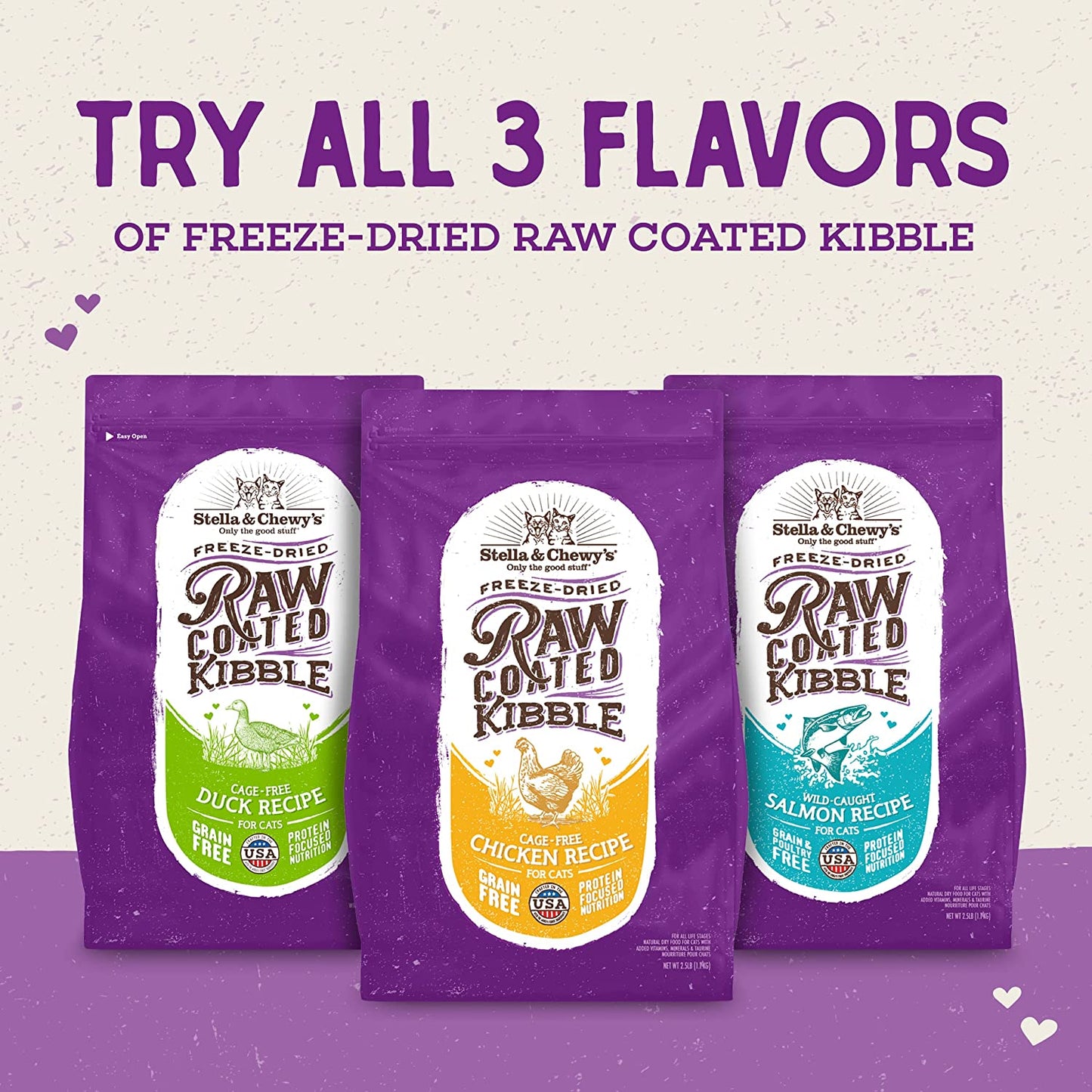 Stella & Chewy’s Raw Coated Premium Kibble Cat Food – Grain Free, Protein Rich Meals, Dry Food for Cats & Kittens