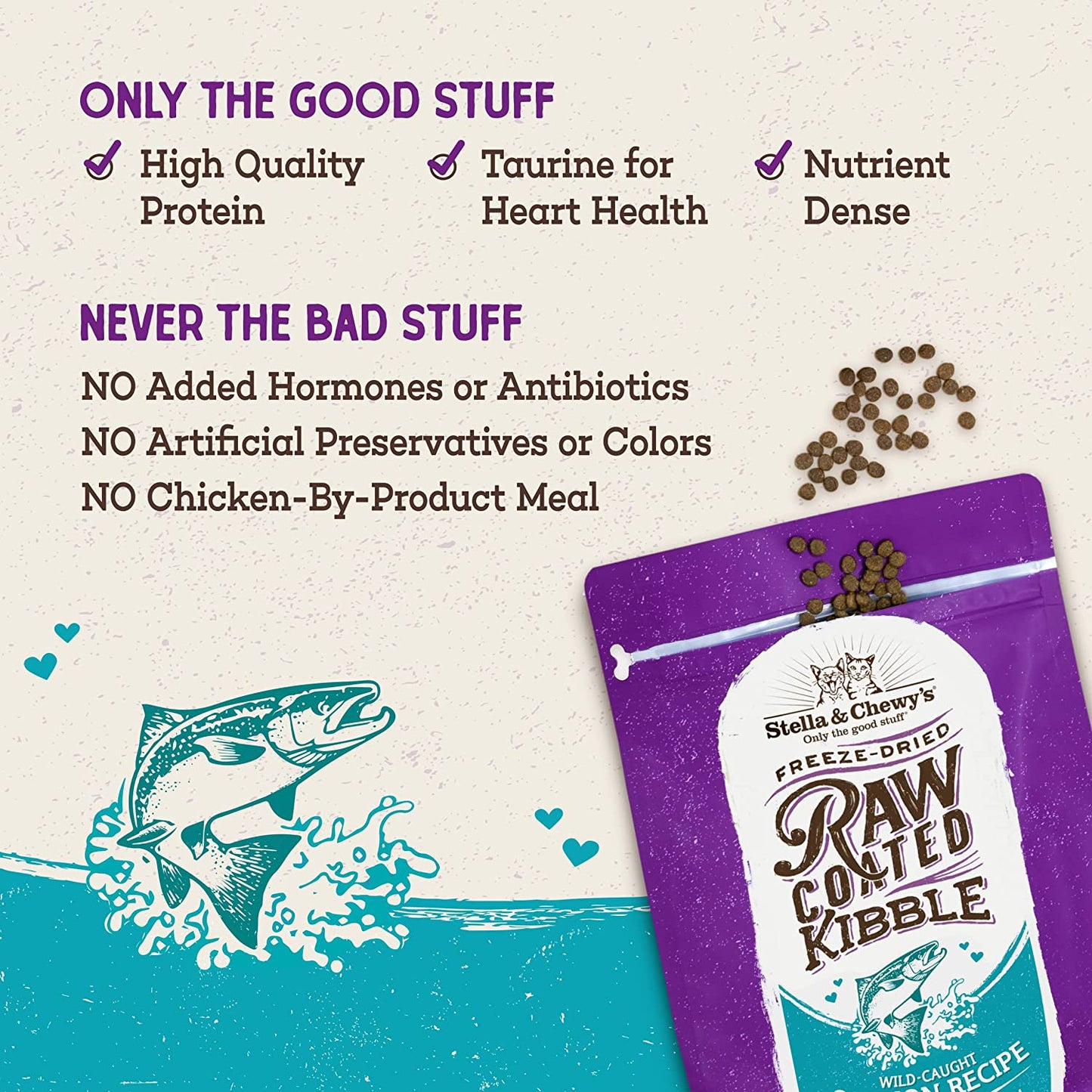 Stella & Chewy’s Raw Coated Premium Kibble Cat Food – Grain Free, Protein Rich Meals, Dry Food for Cats & Kittens