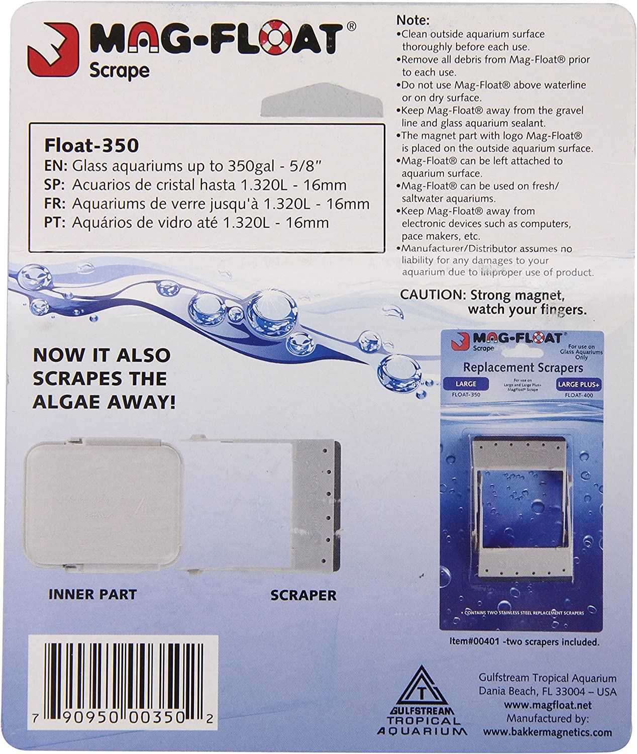 Mag-Float Glass Aquarium Cleaner in Grey