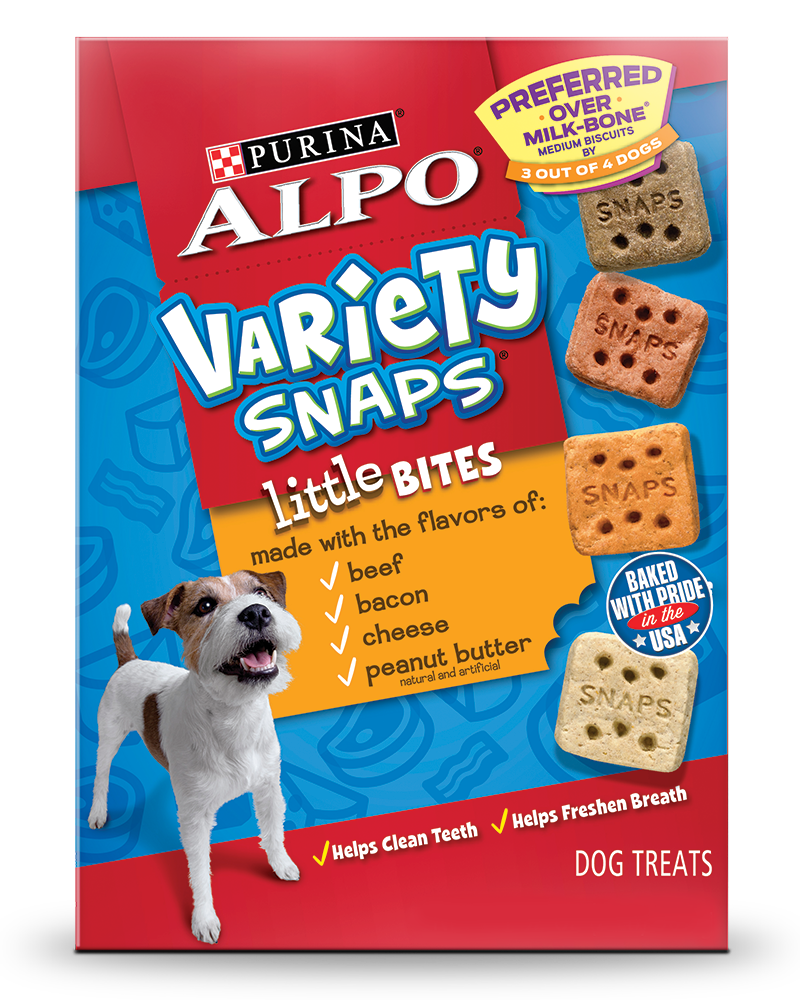 Alpo Variety Snaps Little Bites Beef, Bacon, Cheese, Lamb, Chicken, Liver and Peanut Butter Flavors - 32 Oz. (Pack of 2)