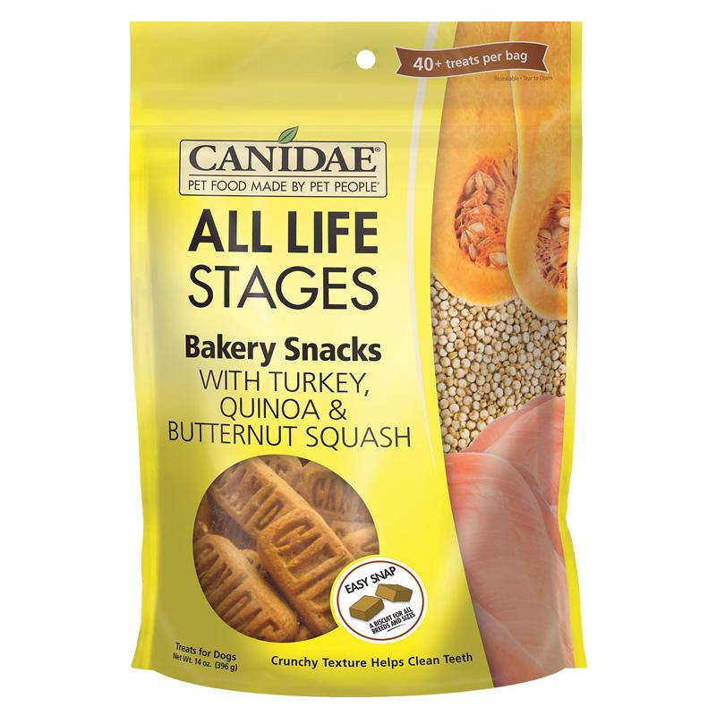Canidae Life Stages Bakery Snacks with Turkey, Quinoa, Butternut Squash Biscuits for Dogs, (3 Pack)