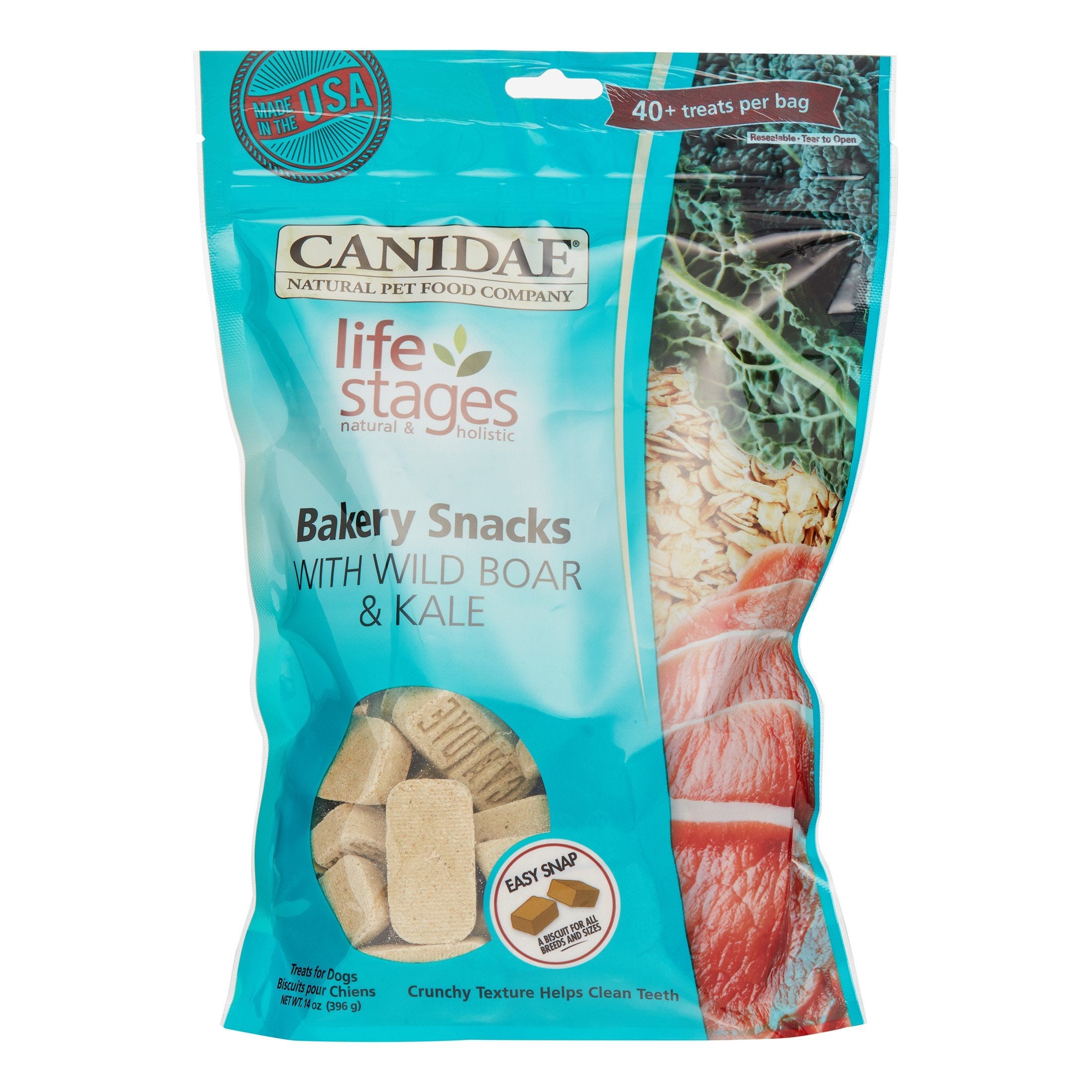 CANIDAE 3 Pack of All Life Stages Bakery Snacks, 14 Ounces Each, with Wild Boar and Kale, for Dogs