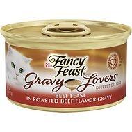Fancy Feast Gravy Lovers Beef Feast in Roasted Beef Flavor Gravy Cat Food, 3 oz, 12 Cans